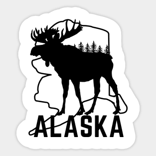 State Alaska and moose Sticker